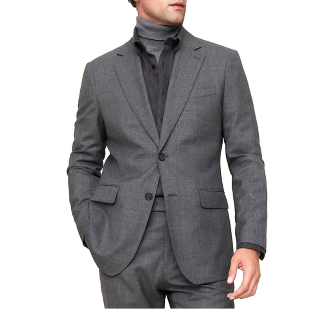 Banana Republic 42R Signature Italian 100% Wool Blazer $450 2-Button Gray Jacket